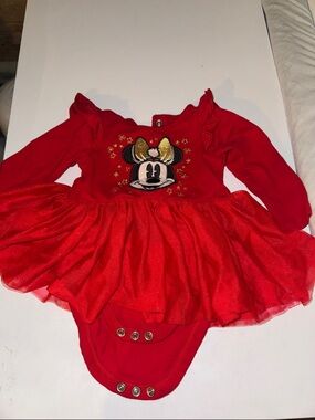 Disney Minnie Mouse Red Tutu One-Piece Bodysuit for baby